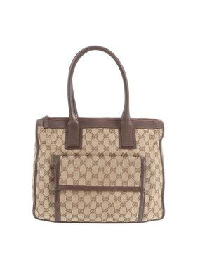 Gucci GG Canvas 000 Leather Tote Shoulder Business Document Rbm